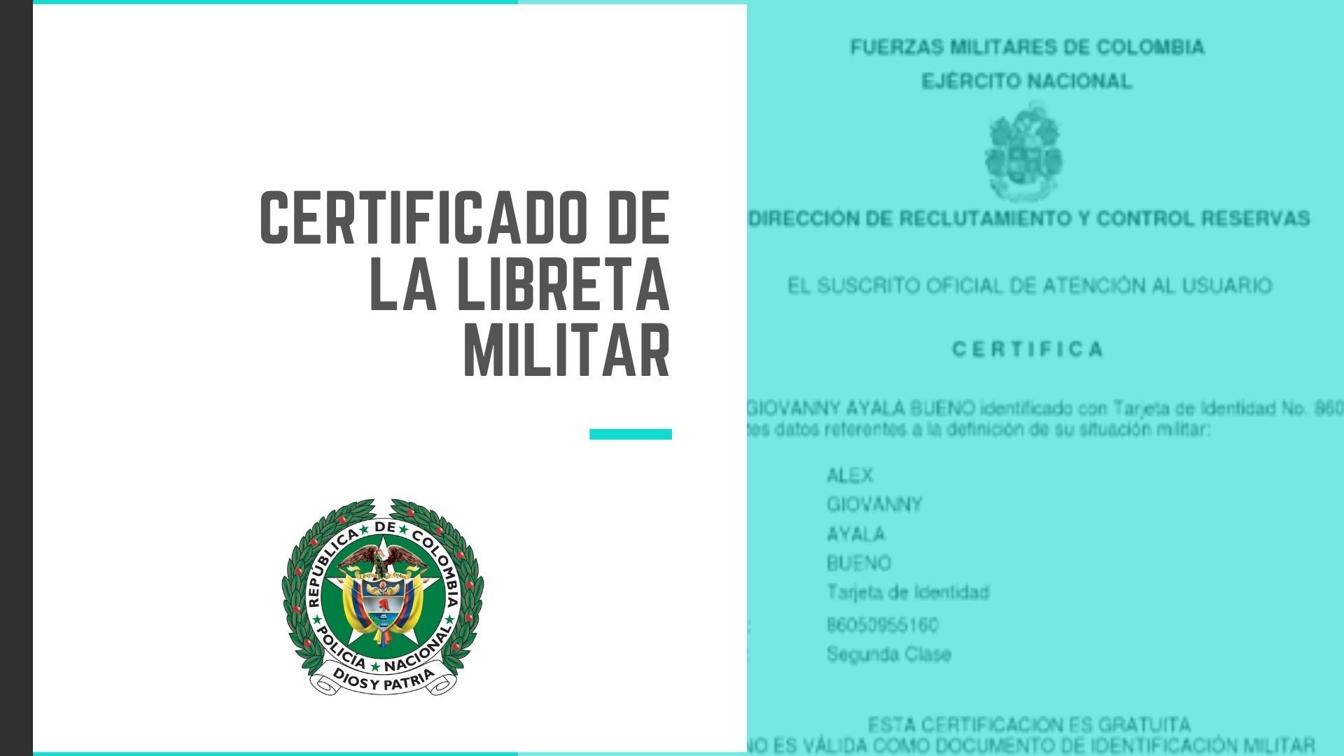 Certificado de la Libreta Militar en línea