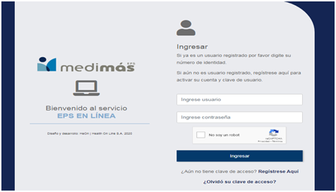 Medimás EPS en línea: Registro y citas médicas